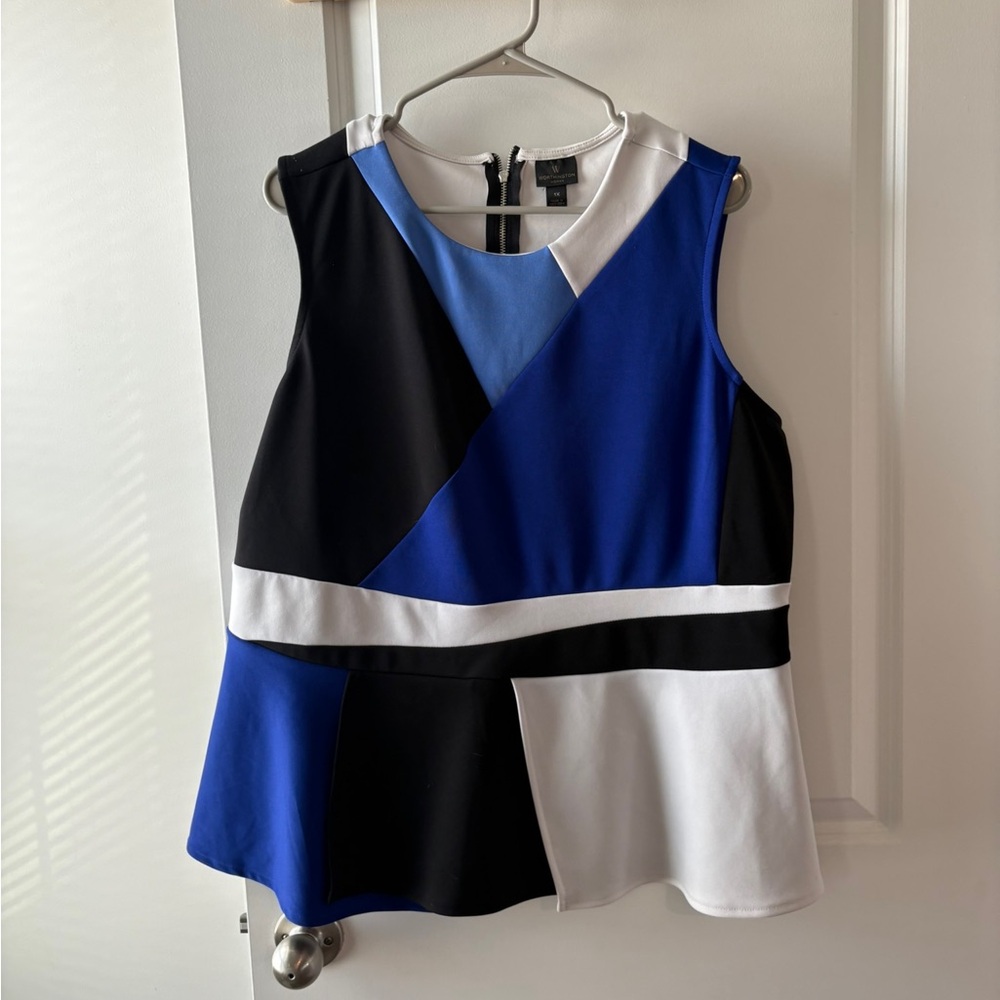 Colorblock Peplum Blouse